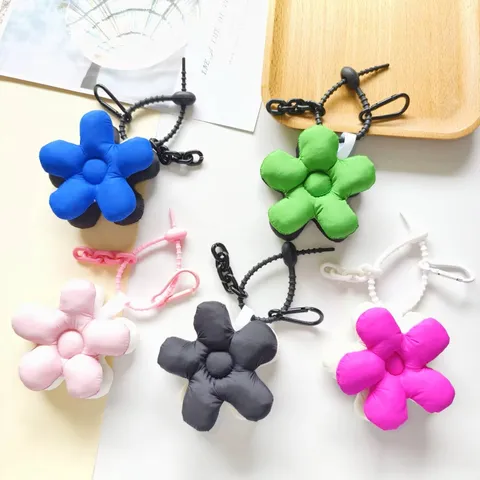 Leuke Bloemen Tassenhanger Sleutelhanger Dubbelzijdige Gepofte Bloem Handtas Hanger Autosleutelhanger