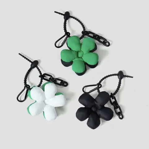 Leuke Bloemen Tassenhanger Sleutelhanger Dubbelzijdige Gepofte Bloem Handtas Hanger Autosleutelhanger