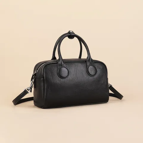 Women Boston Bag Vintage PU Leather Top Handle Crossbody Shoulder Bag Retro Pillow Bag Casual Handbag Daily Purse