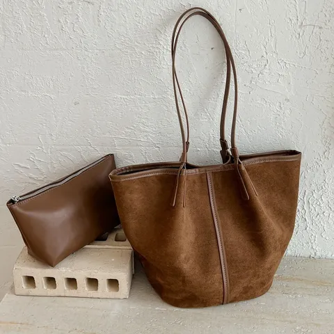 Μεγάλη Casual Τσάντα Tote για Γυναίκες Μινιμαλιστική Τσάντα Ώμου PU Κομψή Τσάντα Χειρός Μονόχρωμη Με Μαγνητικό Κούμπωμα για Ταξίδι Εργασία Ψώνια