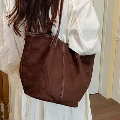 Μεγάλη Casual Τσάντα Tote για Γυναίκες Μινιμαλιστική Τσάντα Ώμου PU Κομψή Τσάντα Χειρός Μονόχρωμη Με Μαγνητικό Κούμπωμα για Ταξίδι Εργασία Ψώνια