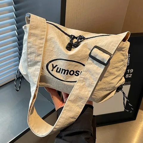 Koreanischer Stil Segeltuch Dumpling Tasche Für Frauen Trendige Große Kapazität Schulter Umhängetasche Lässige Sport Pendeln Radfahren Tasche