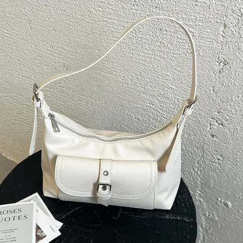 Dames Stedelijk Minimalistisch PU Leder Onderarmtas Vintage Effen Kleur Dumpling Tas Riem Sluiting Casual Dagelijks Crossbody Tas