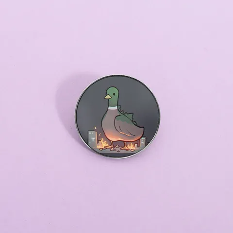 Δημιουργική Αστεία Καρφίτσα Εμαγιέ Monster Duck Μεταλλικό σήμα Cartoon Brooch Chic Lapel Pin Ρούχα Αξεσουάρ Σακιδίου Κοσμήματα Δώρο