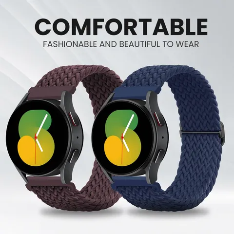 Universal Nylon Woven Watch Band Adjustable Loop Strap Breathable Replacement Wristband For Smartwatch