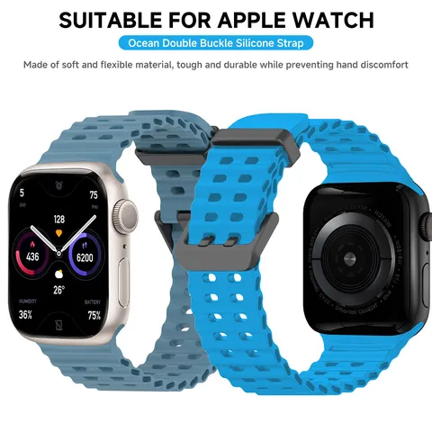 Λουράκι Σιλικόνης Ocean Για Smartwatch Σειρά Ultra Αδιάβροχο Αθλητικό Ανταλλακτικό Καρπής Διπλή Αγκράφα