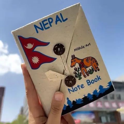 Cuaderno de Papel Botánico Nepalí Hecho a Mano Estilo Étnico Vintage Diario Bloc de Notas de Bolsillo para Escribir
