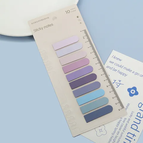 Note Adesive PET Morandi Linguette Indice Colorate Segnapagina Trasparenti Note Scrivibili Per Ufficio e Scuola