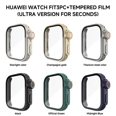 PC Harde Beschermhoes Met Gehard Glas Screenprotector Voor Smart Watch Fit3 Ultra Stijl Beschermende Accessoires