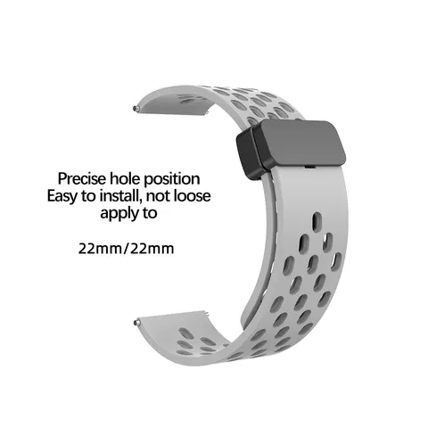 Cinturino per Smartwatch in Silicone Universale Bicolore Traspirante Con Fibbia Pieghevole Magnetica Per Huawei Samsung