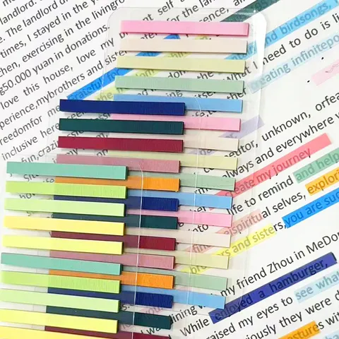 Note Adesive con Sfumatura Linguette Indice Indicatori di Pagina PET Trasparenti Segnalibri per Studenti Blocchi per Appunti Colorati