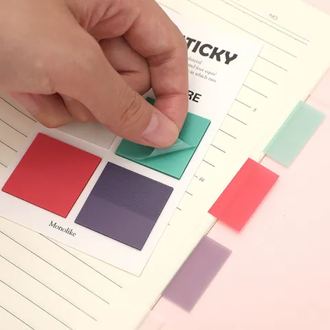 Notes A Desivi Trasparenti in PET Blocchetti Traslucidi Simpatici Linguette Indice Forniture Scolastiche per Ufficio
