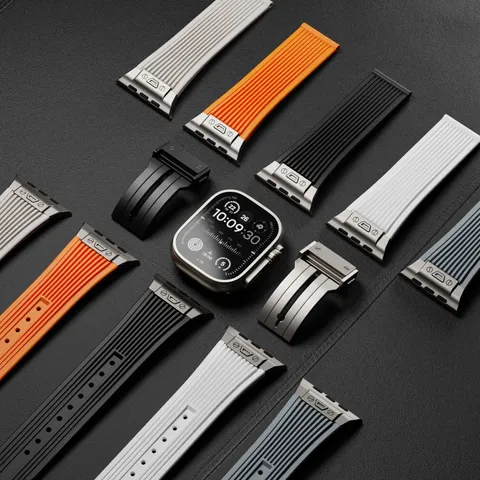 Silicone Watch Strap With Metal Folding Clasp Soft Replacement Band For Smart Watch Universal Accessories