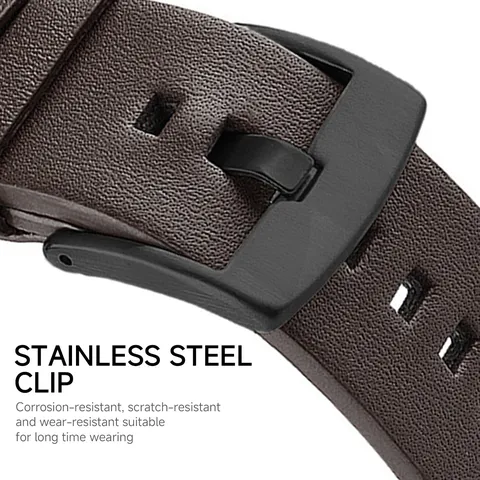 Leren Horlogeband Compatibel Met Samsung Galaxy Watch 8 8 Classic Vervangende Band Zakelijke Stijl Metalen Gesp