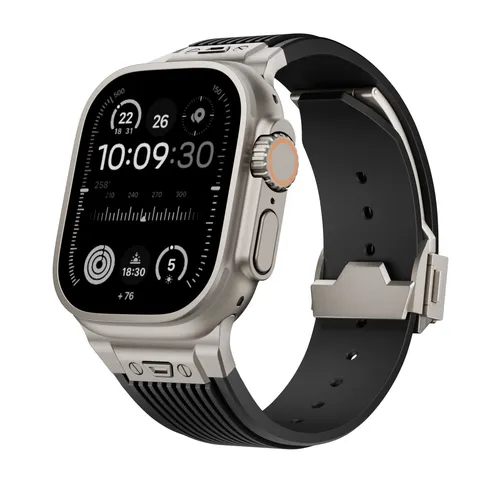 Silicone Watch Strap With Metal Folding Clasp Soft Replacement Band For Smart Watch Universal Accessories