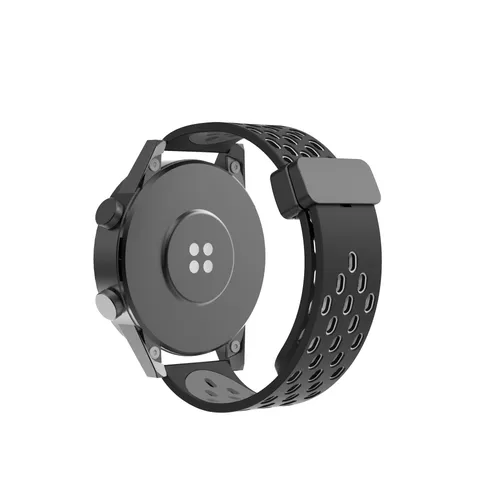 Cinturino per Smartwatch in Silicone Universale Bicolore Traspirante Con Fibbia Pieghevole Magnetica Per Huawei Samsung