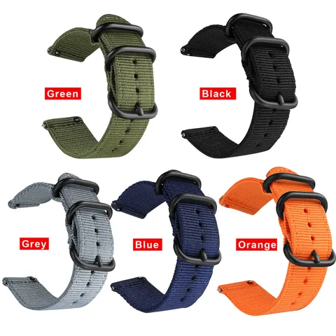 Cinturino di Ricambio Universale in Tela di Nylon a Sgancio Rapido per Bracciale Smartwatch per Sport all'Aperto