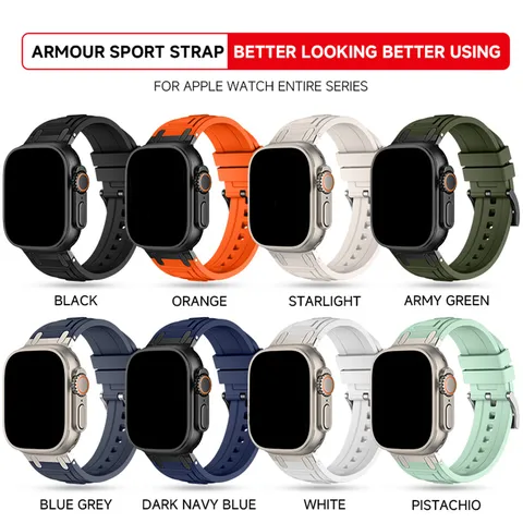 Smartwatch Silikon Ersatzarmband Mit Metallverbinder Und Schutzhülle Mode Sport Armband