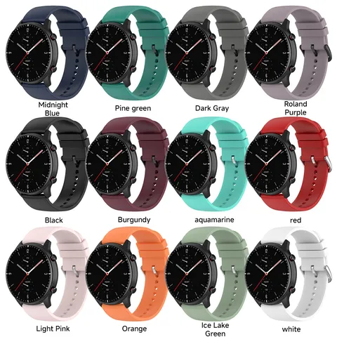 Universal Silicone Watch Band Replacement Strap Smooth Round Tail Wristband Compatible With Smart Watch