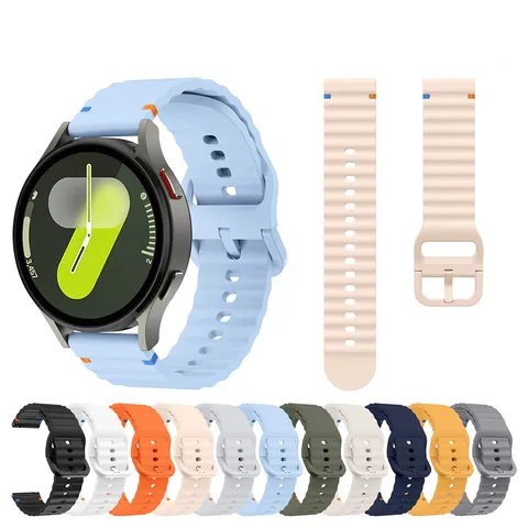 Wave Stitched Silicone Smartwatch Band Replacement Strap For Samsung Huawei Smart Watch