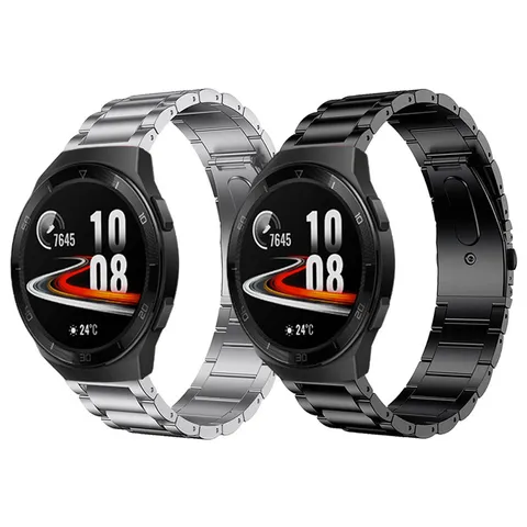 Titanium Metal Smart Watch Band Three Bead Folding Clasp Replacement Strap For Universal Smartwatch Minimalist