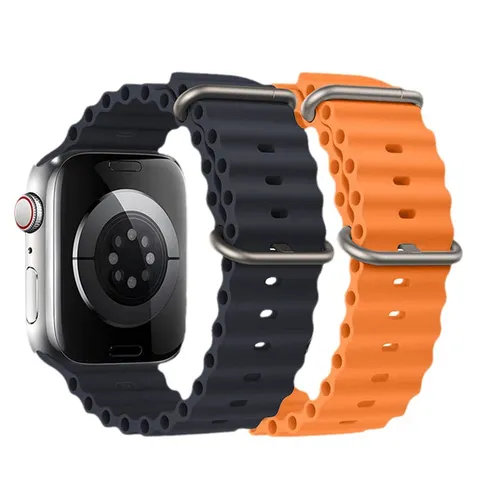 Silicone Ocean Watch Band For Apple Watch Ultra Series Replacement Waterproof Sport Strap Comfortable Wristband