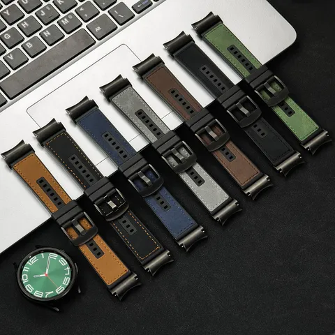 Silicone Leather Smartwatch Replacement Band Fashion Composite Wrist Strap Comfortable Watch Accessories