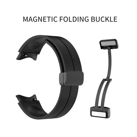 Cinturino per Smartwatch in Silicone Fibbia Pieghevole Magnetica Regolabile Cinturino di Ricambio Compatibile con Accessori per Smartwatch