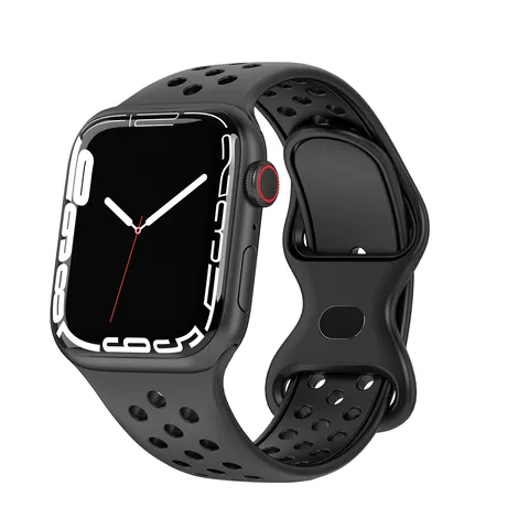 Breathable Silicone Sport Watch Band For Apple Watch Ultra Series Waterproof Replacement Wristband Strap