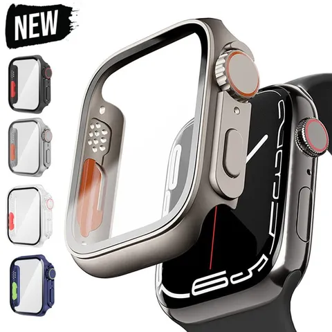 Hartes PC Und Gehärtetes Glas Schutzhülle Für Smartwatch Ultra Stil Voller Schutz Bumper Bildschirmschützer Uhrenzubehör
