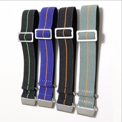 Nylon Elastic Watch Band Military Parachute Style Adjustable Watch Strap Replacement Compatible With Smartwatch Accessories