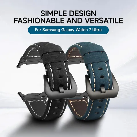 Genuine Crazy Horse Leather Smartwatch Strap Replacement Wrist Band For Smart Watch Ultra Watchband Accessories