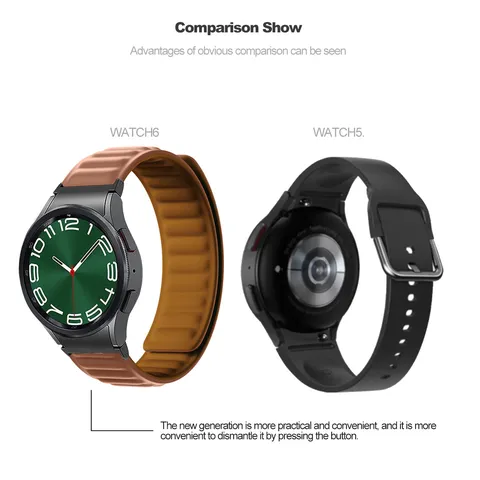 Siliconen Magnetische Horlogeband Met Knop Connector Voor Samsung Watch 6 6 Classic Vervangende Polsband Minimalistische Stijl