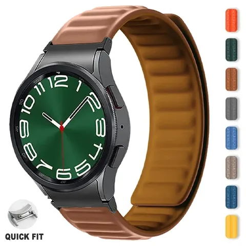 Siliconen Magnetische Horlogeband Met Knop Connector Voor Samsung Watch 6 6 Classic Vervangende Polsband Minimalistische Stijl