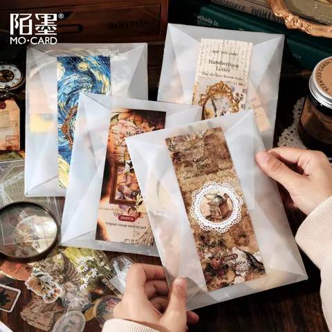 Vintage Mixed Material Journaling Scrapbook Material Pack Retro Stationery Craft Paper Stickers Set For DIY Art Craft