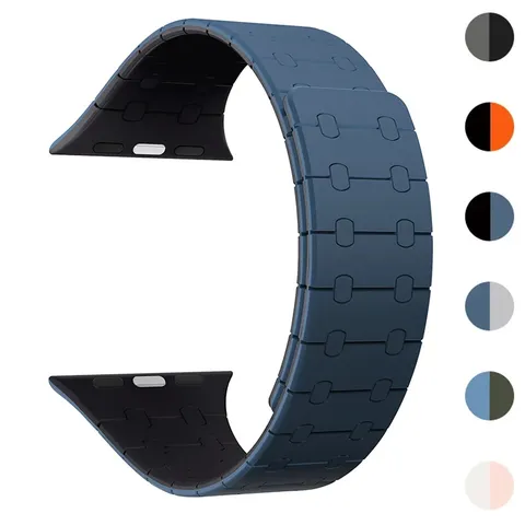 Bracelet de Montre en Silicone Magnétique Pour Smartwatch Ultra Série Bracelet de Rechange Étanche Bloc de Couleur