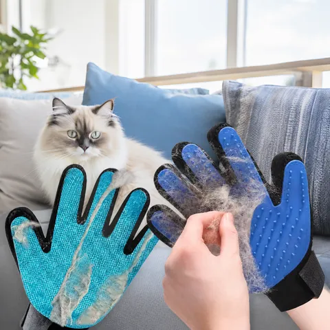 Pet Grooming Glove Cat Dog Bath Brush Silicone Deshedding Mitt Gentle Effective Hair Remover Massage Brush For Pet Care