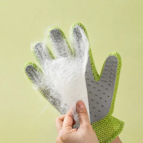 Pet Grooming Glove Silicone Cat Hair Removal Brush Dog Deshedding Massage Mitt Breathable Pet Cleaning Tool