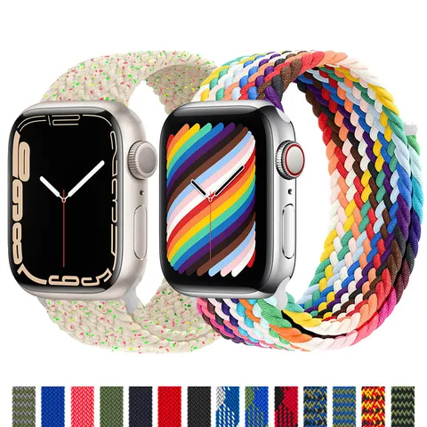 Nylon Woven Adjustable Velcro Watch Band Replacement Strap For Smart Watch Soft Breathable Sport Loop Wristband