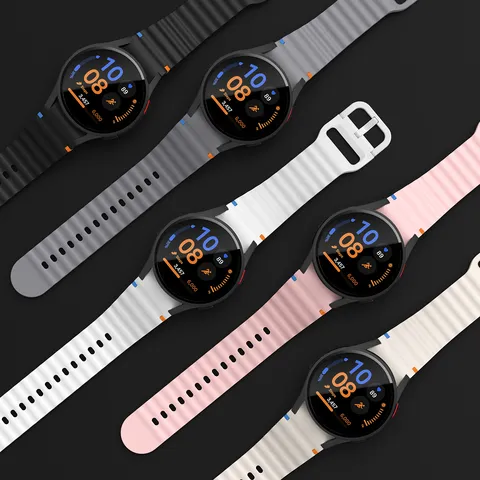 Bracelet de Montre en Silicone Avec Boîtier Creux en PC Couture Ondulée Bracelet de Remplacement Pour Montre Intelligente Quotidien