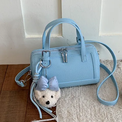 Women's Fashion PU Leather Pillow Bag Small Crossbody Shoulder Bag With Stylish Commuting Boston Bag For Daily Use