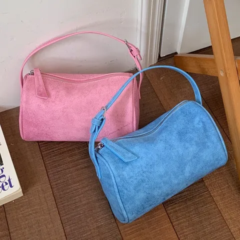 Bolso Almohada Mini Boston para Mujer Moda Color Sólido Cuero PU Bolso Bandolera Exquisito Bolso de Mano Bolso de Hombro