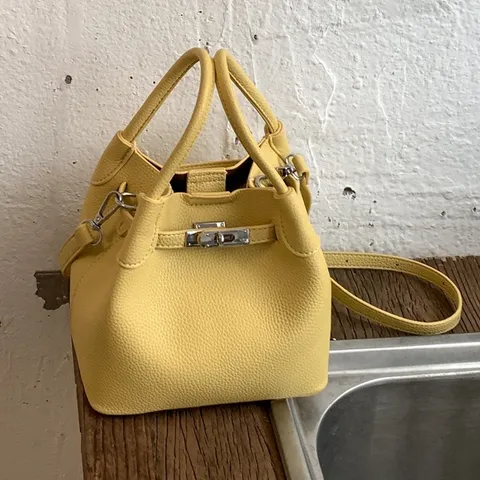 Bolso Bombonera Casual de Cuero PU con Patrón de Lichi Bolso de Mano de Color Sólido Urbano Minimalista para Mujer