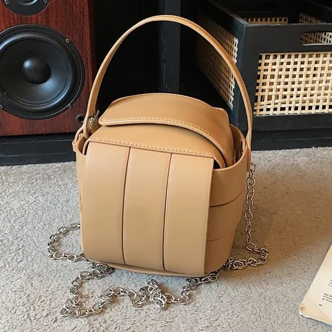 Nischen Designer Würfel Umhängetasche Für Damen Sommer Trendige Vielseitige Kette Schultertasche Kontrast Handtasche