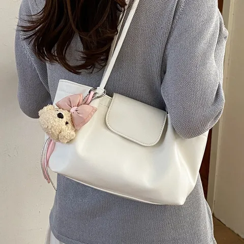 Mode Große Kapazität PU Leder Tote Tasche für Frauen Casual Pendler Schulter Achsel Tasche Einfarbig Plissee Design Handtasche