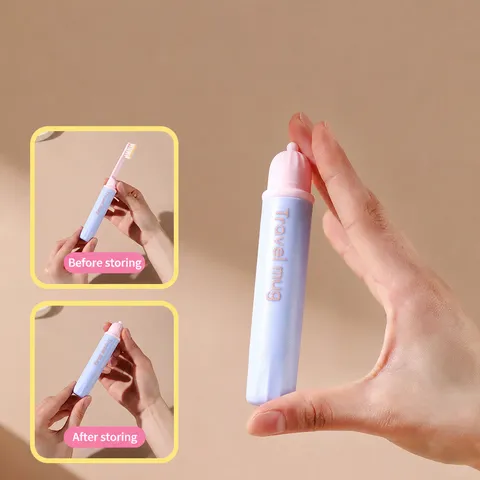 Portable Travel Folding Toothbrush Soft Bristles Compact Mini Toothbrush Storage Case for Adults Kids Couple