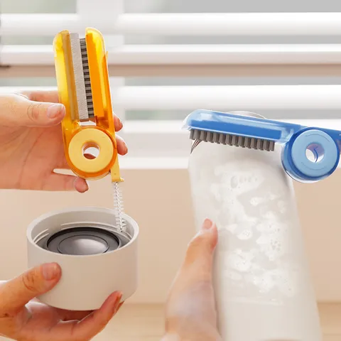 Cepillo de Limpieza Multifuncional Giratorio para Tapa de Taza y Botella para Cocina Limpieza Profunda