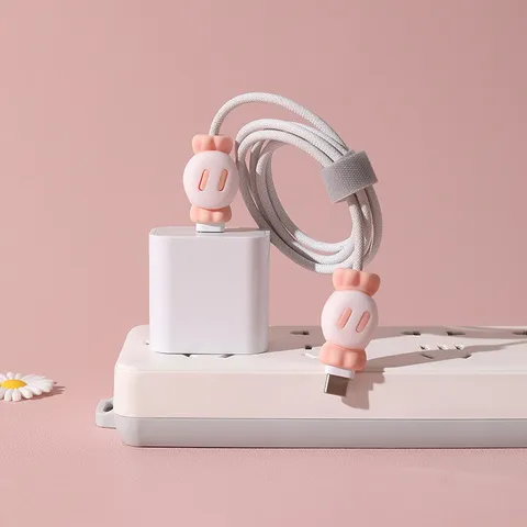 Silicone Cable Protector Cute Candy Shape Cord Saver Anti-Break Wire Protector For Phone Charger Data Cable Desktop Storage