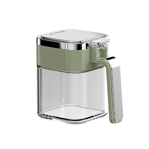 Frasco de Especias de Vidrio Cocina Contenedor Transparente con Tapa y Cuchara Botella de Almacenamiento de Sal y Azúcar Suministros de Cocina Modernos