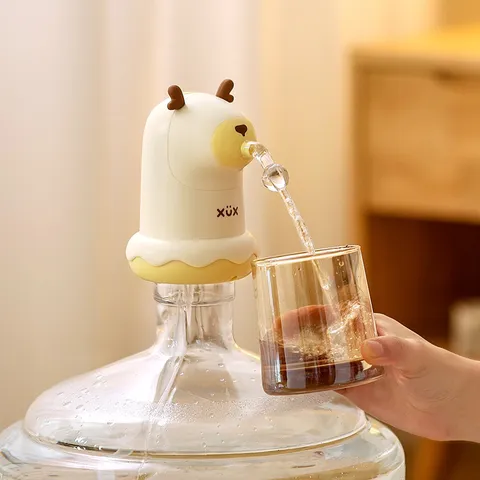 Electric Bottled Water Dispenser Cute Deer Shape Portable Automatic Water Pump With Hose USB Rechargeable Kitchen Appliance